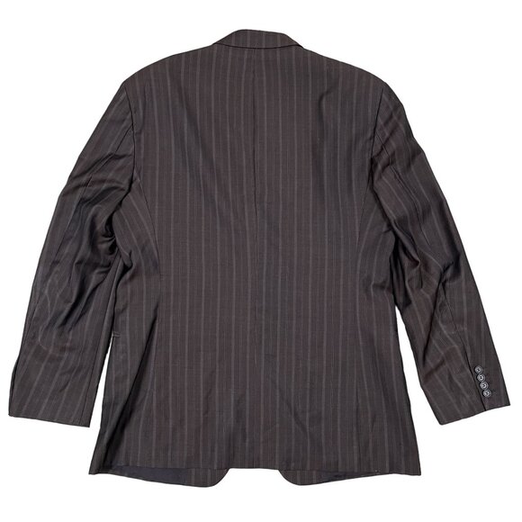 VTG Hugo Boss Wool Brown Pinstripe Sports Coat Blazer Size 44R - Picture 2 of 7
